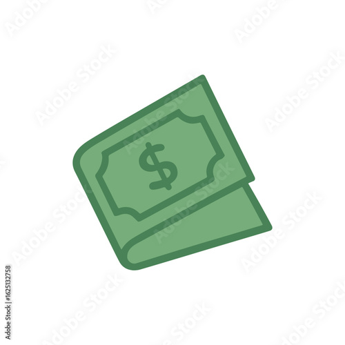 colored icon folded banknote vector on white background
Vector color illustration icon