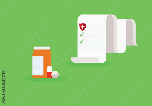 medicine bottle and prescription

