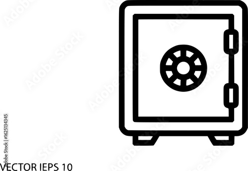 Safe vault outline icon vector
