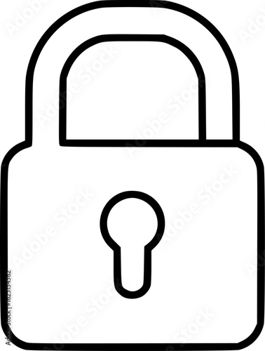 Padlock outline icon vector
