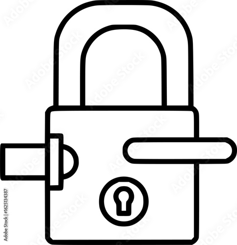Padlock outline icon vector
