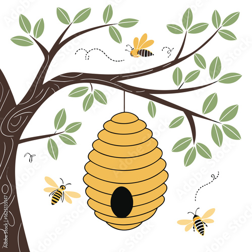 bee and honey