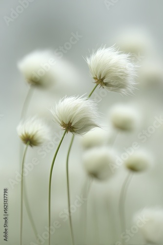 Delicate Fluffy White Flowers In Soft Light
