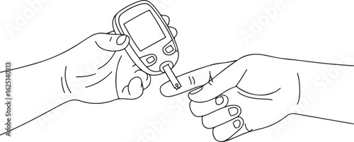 Blood Glucose Monitoring Vector Illustration for Diabetes Management