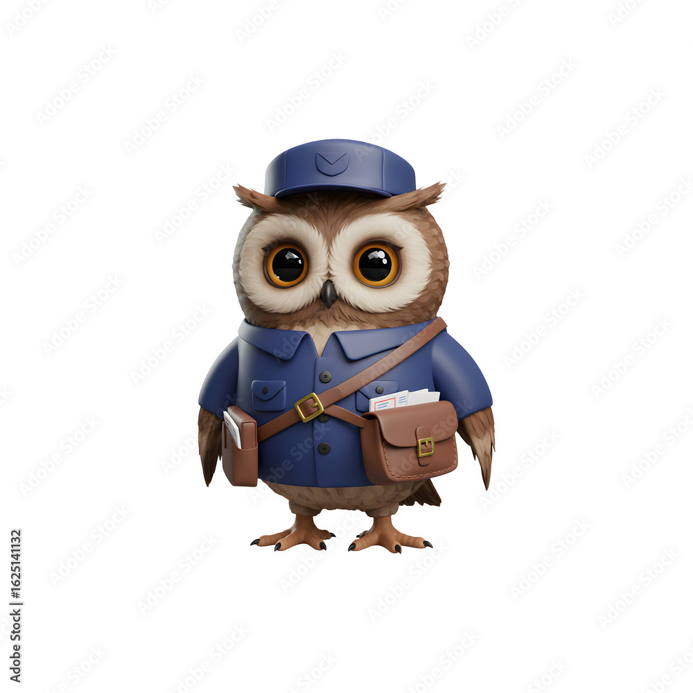 Fototapeta premium Wise owl dressed as a professor with backpack ready for school