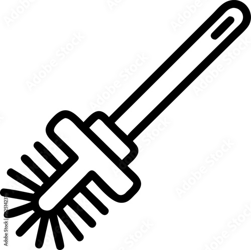 toilet brush vector icon on white or transparent background. Toilet and washroom items Stroke icon collections. Editable Stroke icon collection Outline icon.