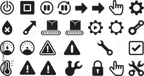 Interface Icon Vector Set User Experience Symbol Sign Button Control Panel
