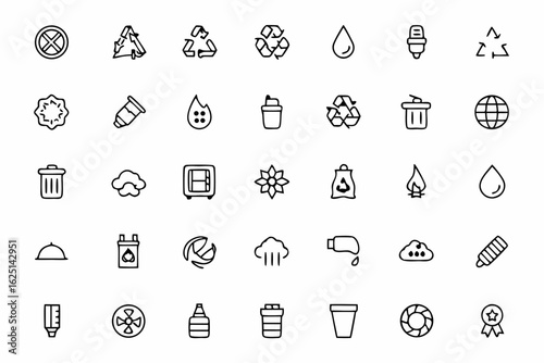 A powerful line art bundle highlighting global waste issues and ecological impact. Great for activist campaigns, infographics, educational posters, and NGO websites