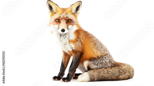 Striking Full-Body Portrait of a Red Fox with a Bushy Tail