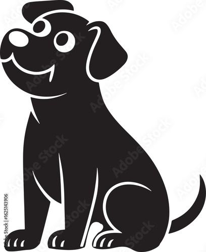Charming Dog Silhouette Sitting Patiently on Transparent Backdrop for Pet and Animal Designs