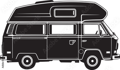 Classic Campervan Illustration A Timeless Symbol of Road Trip Adventures and Automotive Nostalgia Vector