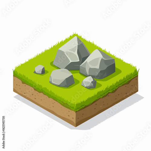 Rocky terrain showcase nature landscape graphic green environment aerial view natural concept