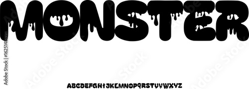 MONSTER - Cute Drippy Horror Cartoon Font