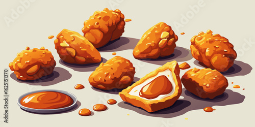 Delicious brown baked sweet homemade pastry snack with chocolate, nuts, and dried fruits on a white plate