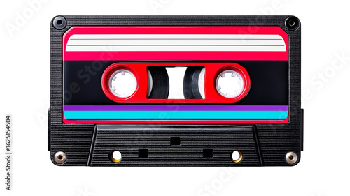 Buntes Retro-Kassettenband auf weißem Hintergrund