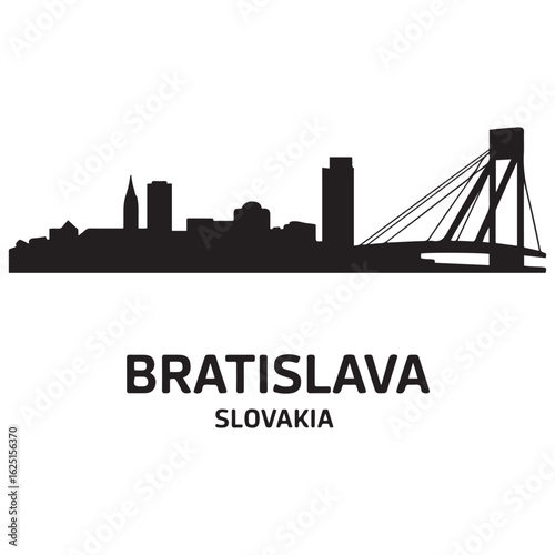 Canvas Print Bratislava skyline horizontal banner