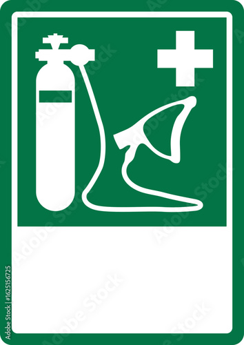 emergency and first aid safety signs_oxygen resuscitator your custom message here portrait size a4/a3/a2/a1	 