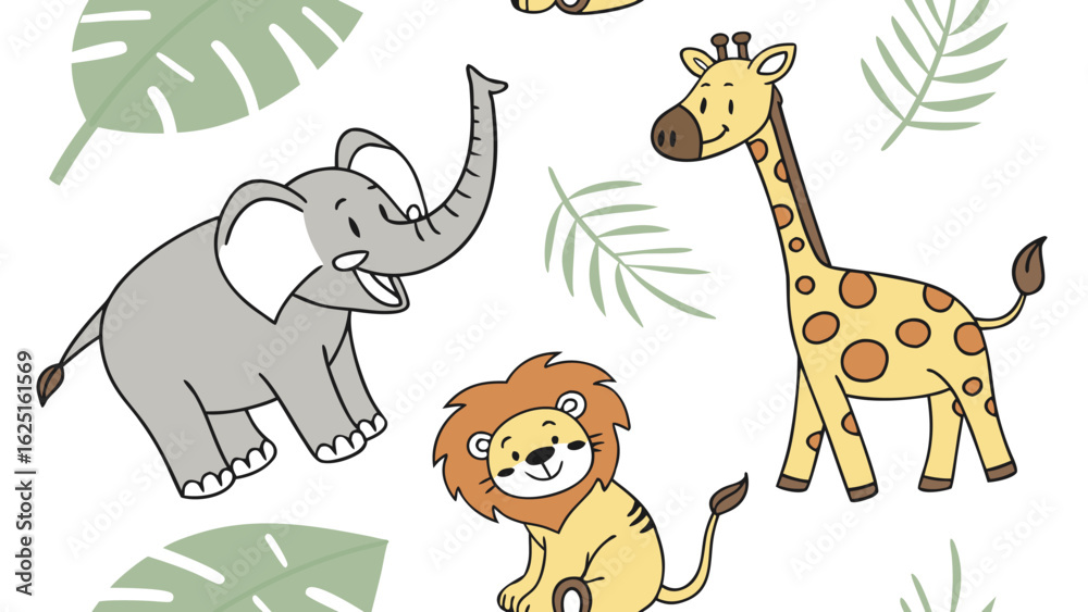 Naklejka premium set of cartoon animals