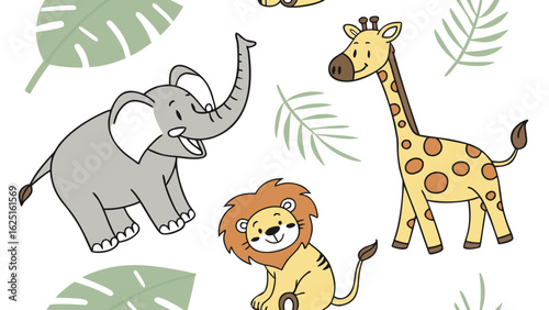 set of cartoon animals