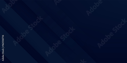 Dark blue background. Abstract geometric shapes on black overlap color.