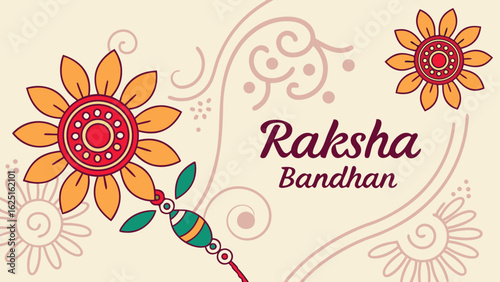 Happy Raksha Bandhan Indian Festival rakhi banner.