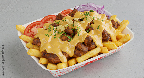 Australian Creamy Halal Snack Pack with Chips and Meat