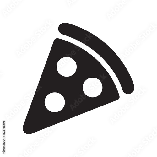 Black Silhouette Pizza Slice with Three Topping Circles