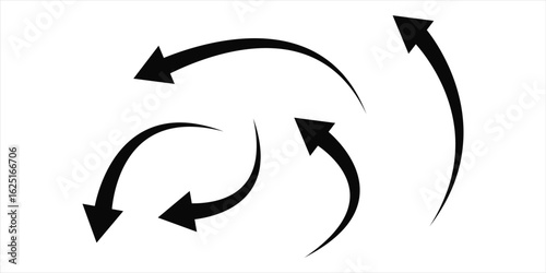 Black curved arrows indicate directional movement and cycles