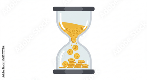 Golden Currency Flowing Through Time A Visual Representation of Financial Passage.