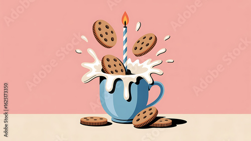 Cookies and milk, a celebratory splash.
