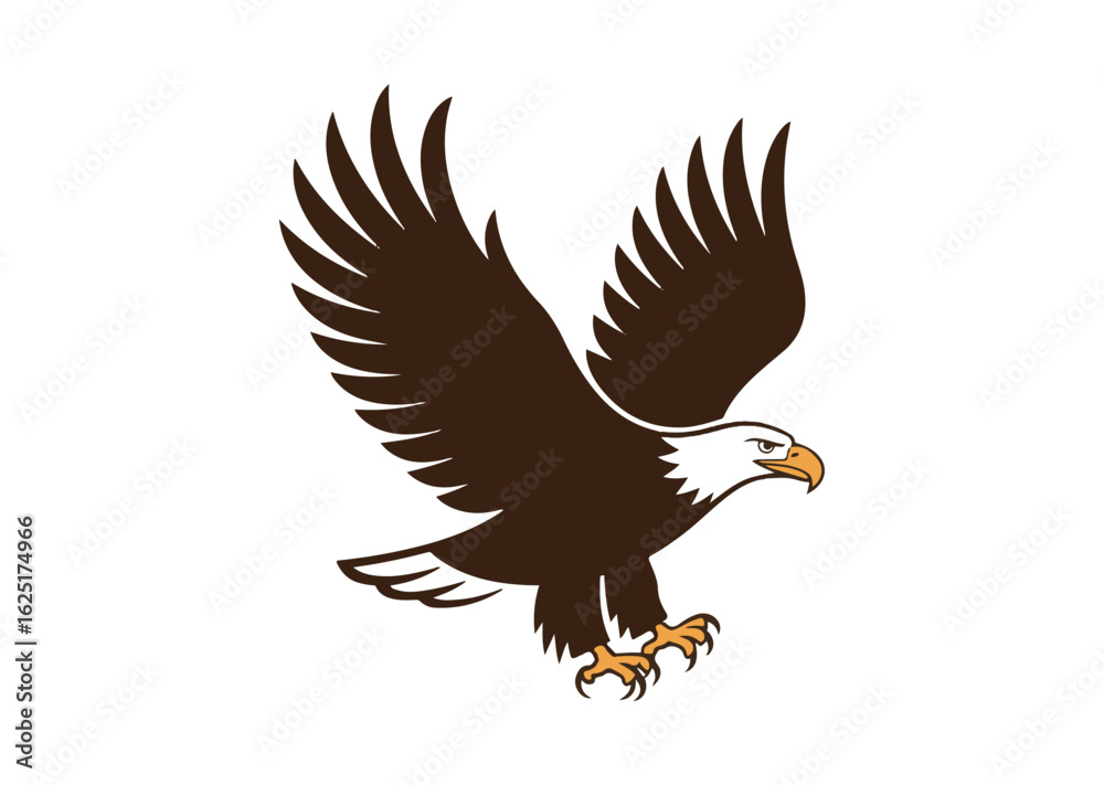 Obraz premium Bald Eagle Vector Illustration, Bald Eagle Icon