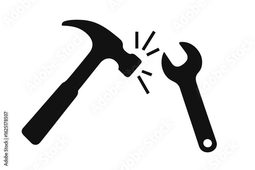 A bold illustration shows a hammer poised to shatter a stone, symbolizing creation or destruction and the strength of concentrated energy through its depiction of the hammer mid-strike