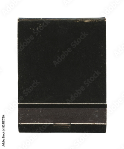 Photography Vintage 1960s Old Blank Black Matchbook Cover - Isolated on White - Mockup & Bra
