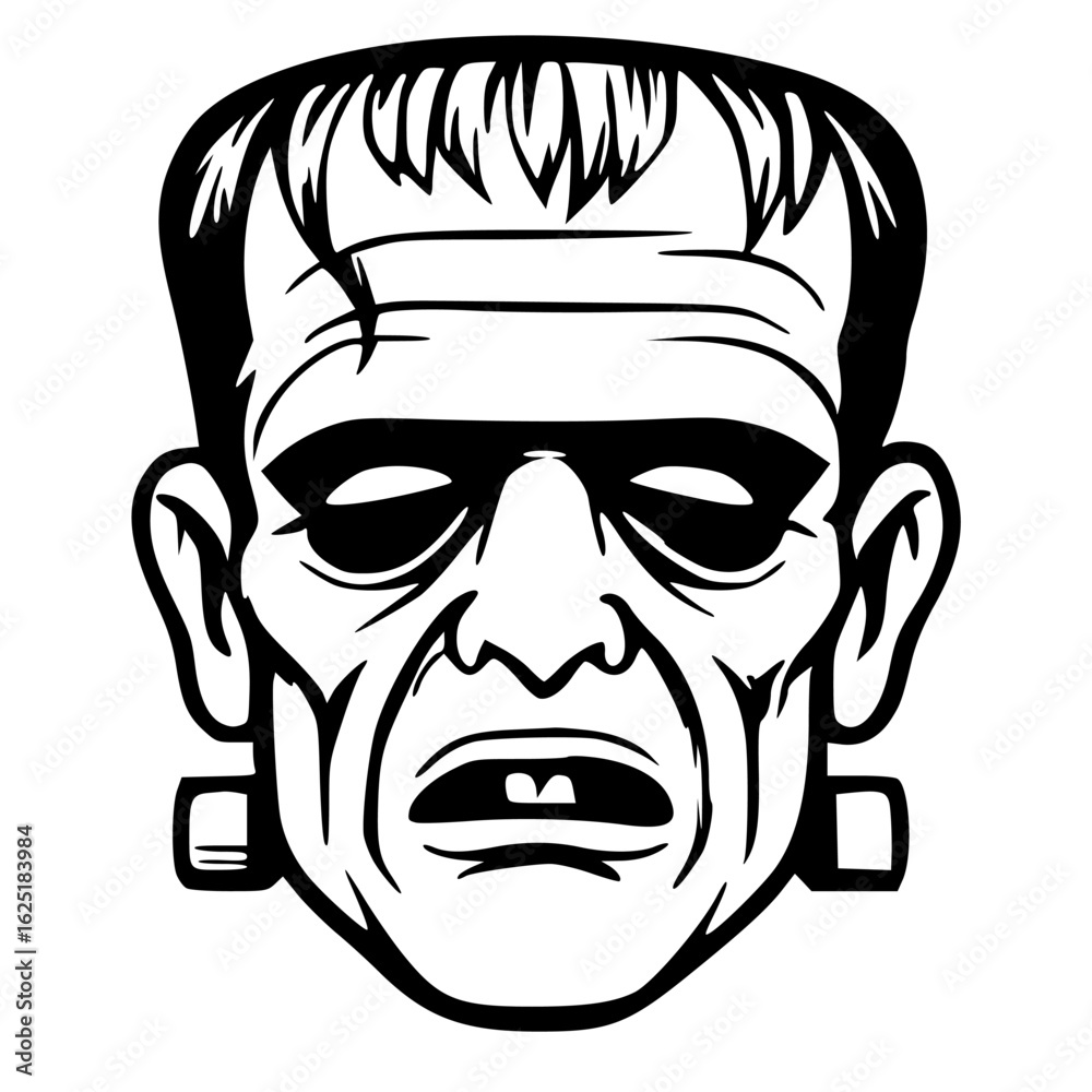 Fototapeta premium Creepy Cartoon Horror Mask Illustrations