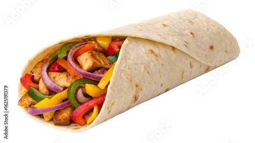tortilla wrap fajita isolated isolated on white background