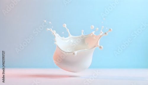 Milk Splash: A dynamic, artful capture of a milk splash, exhibiting the elegance and grace of fluid dynamics.