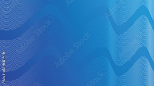 Abstract Blue Wavy Lines on Gradient Background