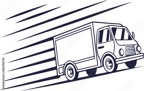 Speedy Delivery Van - Express Logistics and Transportation Illustration