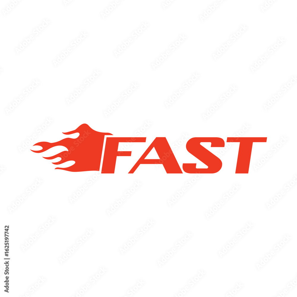 Fototapeta premium Dynamic 'FAST' Text with Flame Graphic