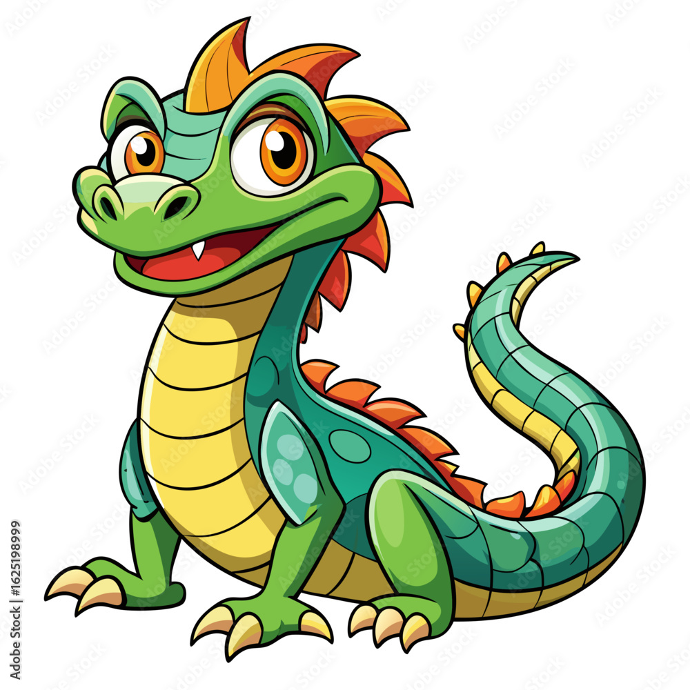 Fototapeta premium green dragon with a snake