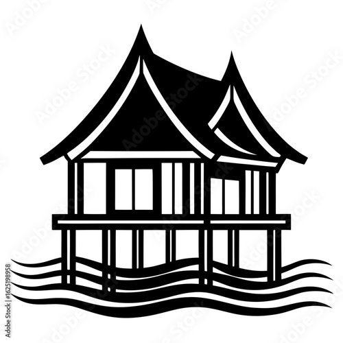 silhouette of a house with a roof