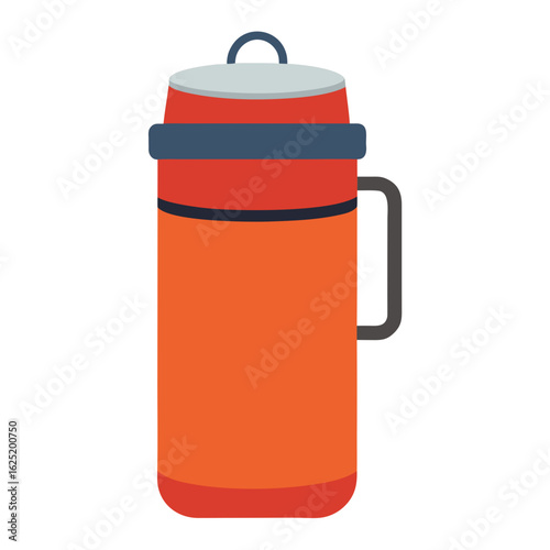 Thermos Bottle Vector Illustration  Insulated Travel Water and Beverage Container