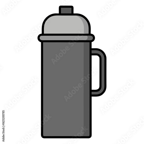 Thermos Bottle Vector Illustration  Insulated Travel Water and Beverage Container