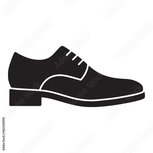 Premium Men Dress Shoe Silhouette Vector Illustration
