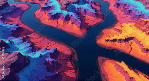 Spectral Elevation Map of a River Delta