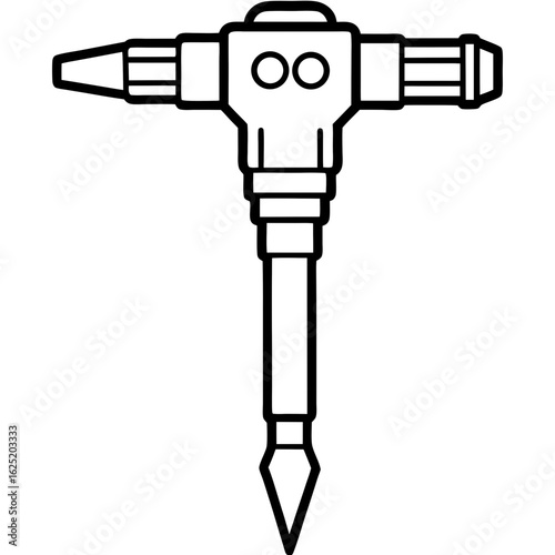 Iron Drill Tool Vector Illustration