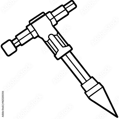 Iron Drill Tool Vector Illustration