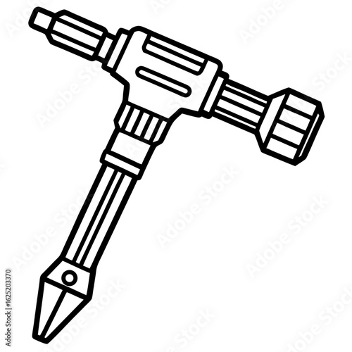 Iron Drill Tool Vector Illustration