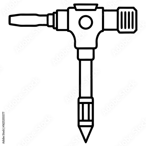 Iron Drill Tool Vector Illustration