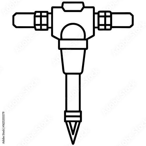 Iron Drill Tool Vector Illustration